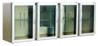 ARRIÈRE BAR INOX 4 PORTES VITRÉES MOYENNES