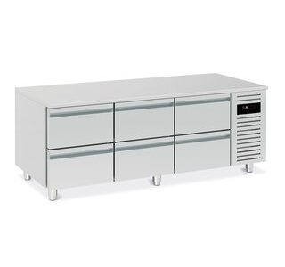 SOUBASSEMENT RÉFRIGÉRÉ POSITIF GN 1/1 - PROF. 700 MM - 6 TIROIRS