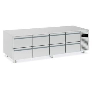 SOUBASSEMENT RÉFRIGÉRÉ POSITIF GN 1/1 - PROF. 700 MM - 8 TIROIRS