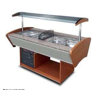 BUFFET MIXTE CHAUD/RÉFRIGÉRÉ CENTRAL - 2 x 3 BACS GN 1/1