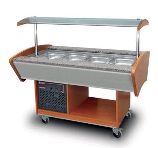 BUFFET RÉFRIGÉRÉ CENTRAL - 4 BACS GN 1/1