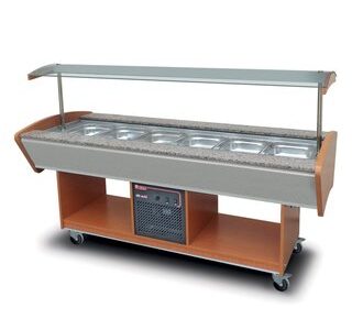 BUFFET RÉFRIGÉRÉ CENTRAL - 6 BACS GN 1/1