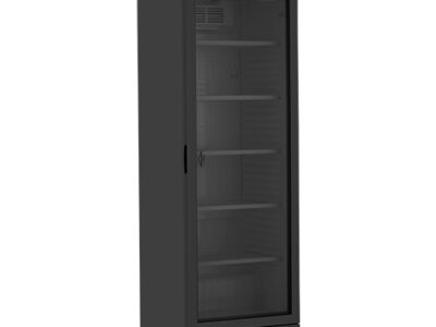 ARMOIRE A BOISSON PORTE VITREE NOIRE SANS CANOPY 372L 5 GRILLES (500x360)