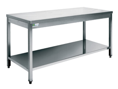 TABLE INOX AVEC TABLETTE INFÉRIEURE - SÉRIE 600 - LONG. 800 MM