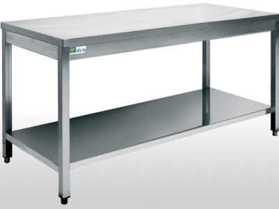 TABLE INOX AVEC TABLETTE INFÉRIEURE - SÉRIE 600 - LONG. 1400 MM