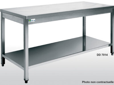 TABLE INOX AVEC TABLETTE INFÉRIEURE - SÉRIE 700 - LONG. 800 MM