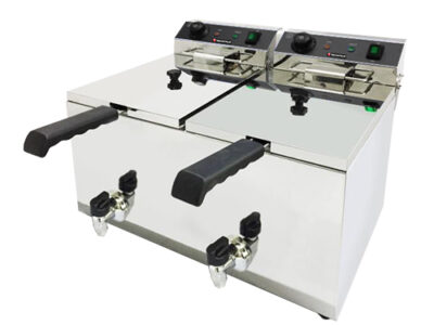 FRITEUSE ELECTRIQUE 2 CUVES 2X10L DOT: 1 PANIER/CUVE