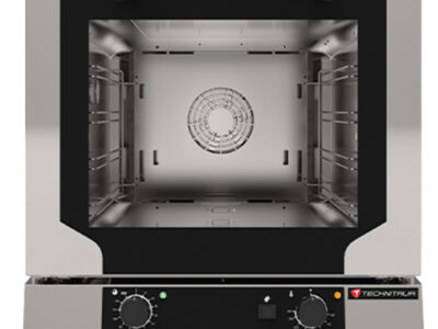 FOUR MIXTE A VAPEUR 4 NIVEAUX 429x345 CMD MECANIQUES OUVERTURE FRONTALE GAMME SPACE LINE AVEC HUMIDIFICATEUR RÉGULÉ 1 VENTILATEUR UNIDIRECTIONNEL ESPACEMENT NIV : 74MM