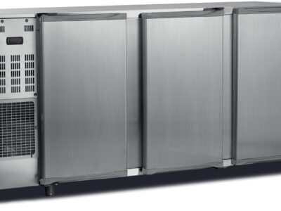 ARRIÈRE-BAR INOX GROUPE LOGÉ - 3 PORTES PLEINES