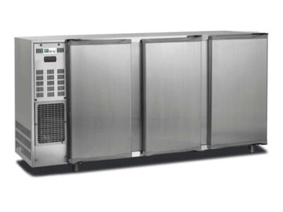 ARRIÈRE-BAR INOX GROUPE LOGÉ - 3 PORTES PLEINES