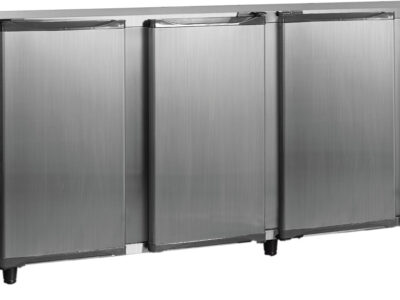 ARRIÈRE-BAR INOX GROUPE LOGÉ - 4 PORTES PLEINES