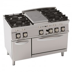 FOURNEAU 4 FEUX 1/2 CDF / FOUR GAZ + PLACARD