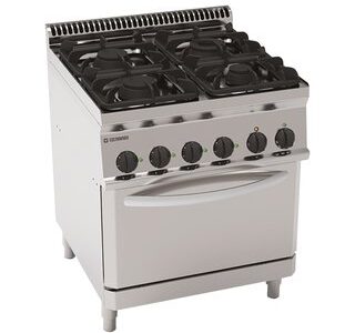 FOURNEAU 4 FEUX SUR FOUR ÉLECTRIQUE GN 2/1
