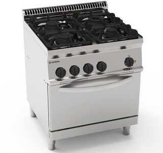 FOURNEAU 4 FEUX SUR FOUR ÉLECTRIQUE GN1/1