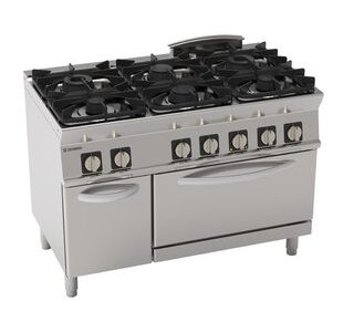 FOURNEAU 6 FEUX / FOUR ÉLECTRIQUE GN1/1 + PLACARD
