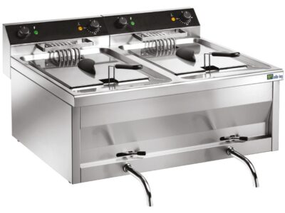 FRITEUSE DE TABLE ÉLECTRIQUE AVEC VIDANGE - 2 X 12 L