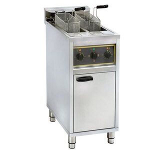 FRITEUSE SUR COFFRE ELECTRIQUE AVEC VIDANGE 2 X 10 LITRES 2 X 6 KW