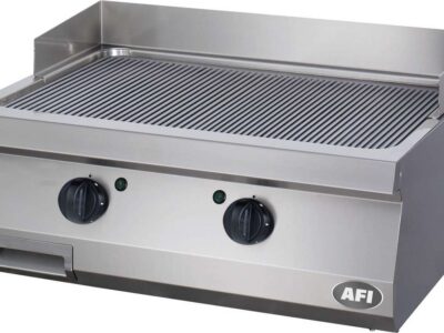 PLAQUE À SNACKER ÉLECTRIQUE - GAMME 700 - DOUBLE NERVURÉE - CHROME