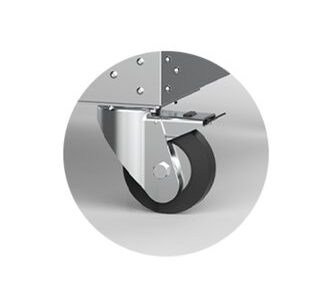 KIT 4 ROULETTES POUR SUPPORTS - 2 SANS FREINS/2 AVEC FREINS