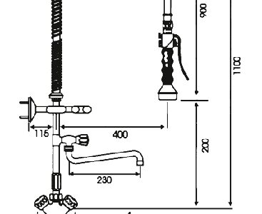 MÉLANGEUR AVEC BEC MOBILE + DOUCHETTE
