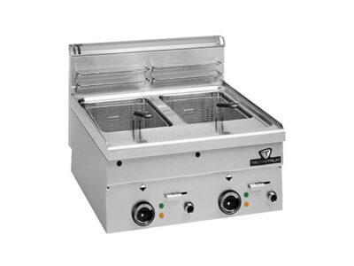 FRITEUSE ELECTRIQUE 2 CUVES 2x10L DOT: 1 PANIER/CUVE // DIM PANIER: 225x280x115