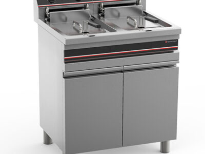 FRITEUSE ELECTRIQUE SUR COFFRE 2 CUVES 2x 12/14 L DOT: 1 PANIER/CUVE
