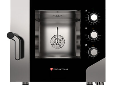 FOUR MIXTE A VAPEUR 5 NIVEAUX GN1/1 CMD MECANIQUES OUVERTURE LATERALE GAMME OPIUM LINE AVEC HUMIDIFICATEUR RÉGULÉ 2 VENTILATEURS BIDIRECTIONNELS ESPACEMENT NIV : 68MM