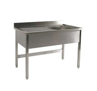 PLONGE INOX - 1 BAC ÉGOUTTOIR GAUCHE - 1400 X 700 MM