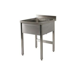PLONGE INOX - 1 BAC - 700 X 700 MM