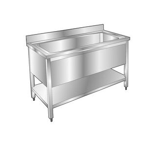 PLONGE PÂTISSIÈRE INOX - 1 BAC - PROFONDEUR 700 MM