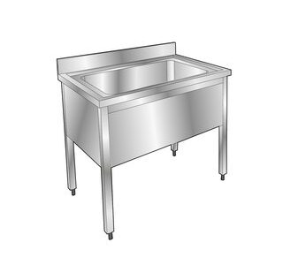 PLONGE PÂTISSIÈRE INOX - 1 BAC - PROFONDEUR 700 MM
