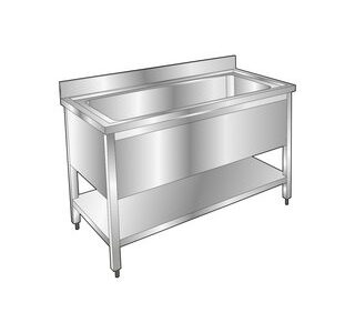 PLONGE PÂTISSIÈRE INOX - 1 BAC - PROFONDEUR 700 MM