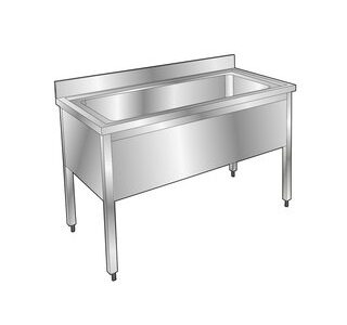 PLONGE PÂTISSIÈRE INOX - 1 BAC - PROFONDEUR 700 MM