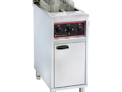 FRITEUSE ÉLECTRIQUE SUR COFFRE 2 CUVES 2x 10 L DOT: 1 PANIER/CUVE
