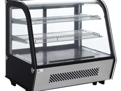 VITRINE BOMBÉE RÉFRIGÉRÉE À POSER - PORTES COULISSANTES - SERVICE ARRIÈRE - 120 L