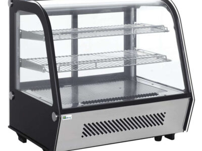 VITRINE BOMBÉE RÉFRIGÉRÉE À POSER - PORTES COULISSANTES - SERVICE ARRIÈRE - 160 L