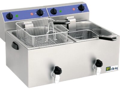 FRITEUSE DE TABLE ÉLECTRIQUE AVEC VIDANGE - 2 X 8 L