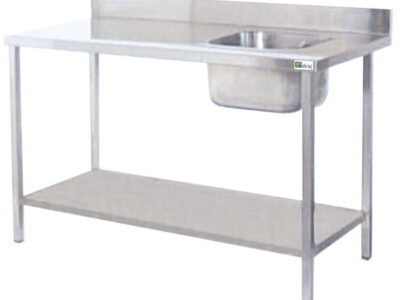 TABLE DE CHEF AVEC ÉVIER À DROITE - LONG. 1200 MM