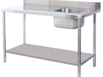 TABLE DE CHEF AVEC ÉVIER À DROITE - LONG. 1600 MM