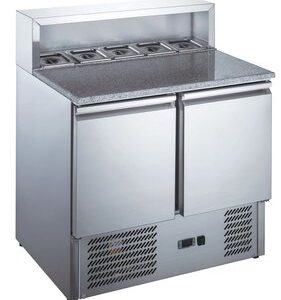 TABLE À PIZZA INOX - PROF 700 - GN 1/1 - 2 PORTES
