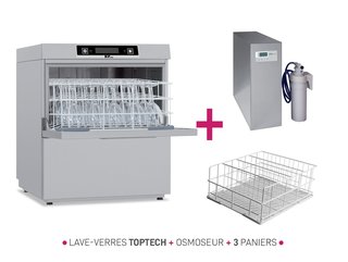 LAVE-VERRES + OSMOSEUR + 3 PANIERS 500 X 500 MM