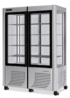 VITRINE RÉFRIGÉRÉE 4 FACES 2 PORTES POSITIVE LED