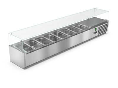 VITRINETTE REFRIGEREE VITRÉE 8 BACS GN1/4 BAC GN NON INCLUS