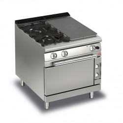 FOURNEAU 2 FEUX GAZ + 1/2 PCF SUR FOUR ELECTRIQUE
