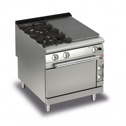 FOURNEAU 2 FEUX GAZ + 1/2 PCF SUR FOUR ELECTRIQUE