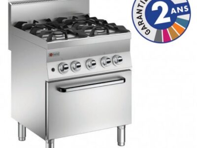 FOURNEAU GAZ 4 FEUX SUR FOUR ELEC.