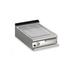 TOP PLANCHA GAZ - PLAQUE CHROME DUR RAINURÉE LARG 600 MM