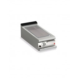 TOP PLANCHA GAZ - PLAQUE CHROME DUR RAINURÉE LARG 400 MM