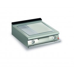 TOP PLANCHA ELEC - PLAQUE CHROME DUR 1/3 RAINURÉE LARG 800 MM