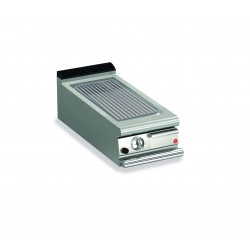 TOP PLANCHA GAZ - PLAQUE CHROME DUR RAINURÉE LARG 400 MM